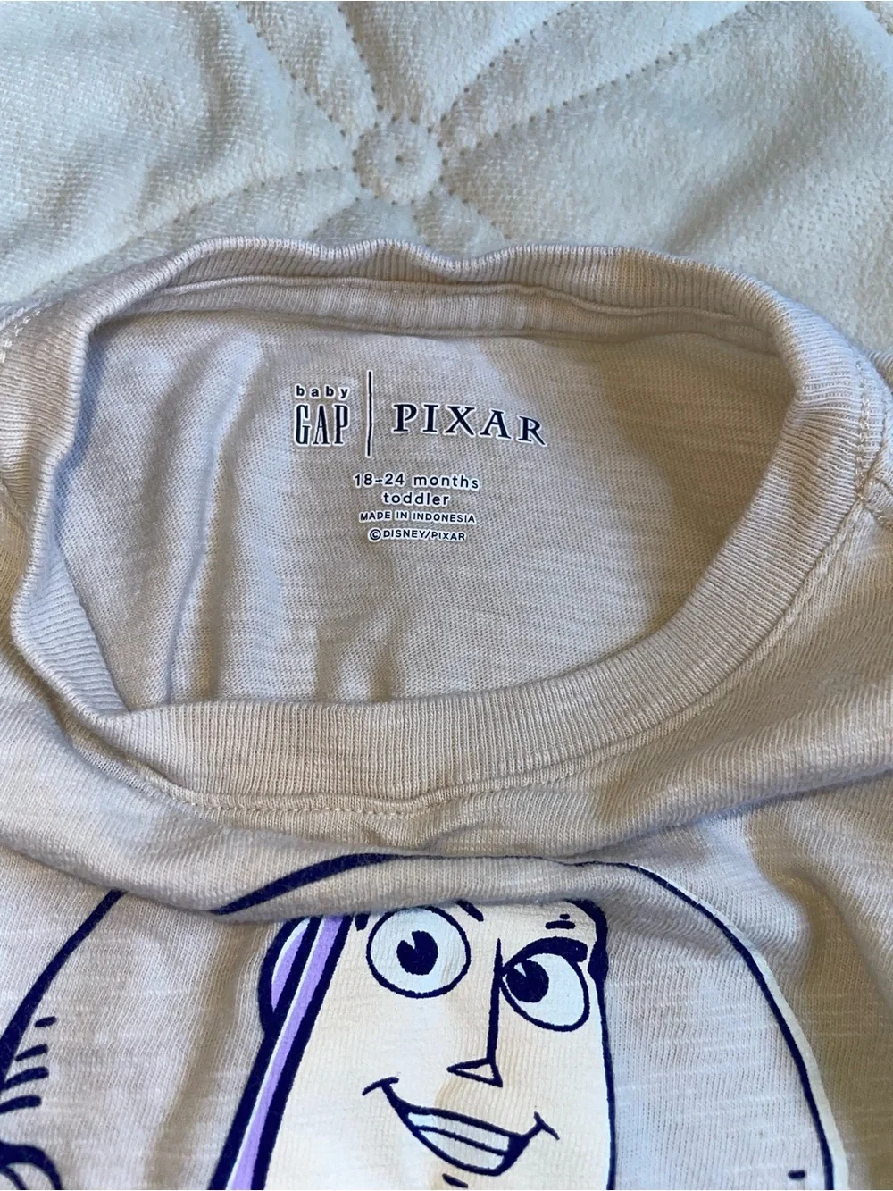 GAP Beige Kids Buzz Lightyear Graphic Tee with Mint & Purple Accents